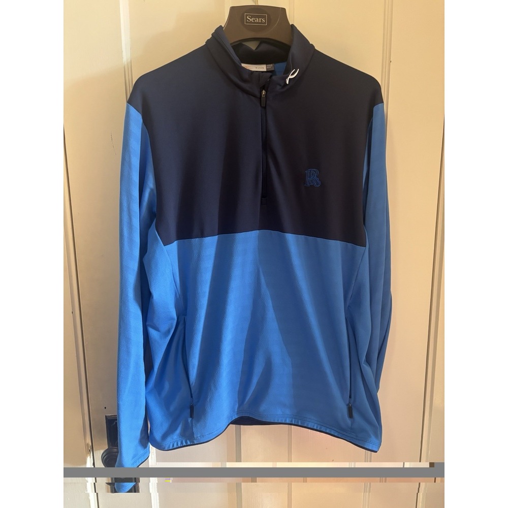 KJUS Mens 1/4 Zip Pullover Blue Colorblock Performance Golf Active Top Size 52 L